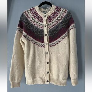 Vintage REI Cardigan Sweater 100% Wool Sz M